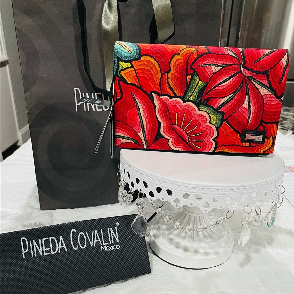 NWT PINEDA COVALIN HOOK SILK ISTMO CLUTCH